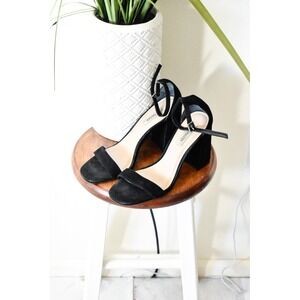 Steve Madden Carrson Sandal Women 9M Black Suede Block Heel Ankle Strap